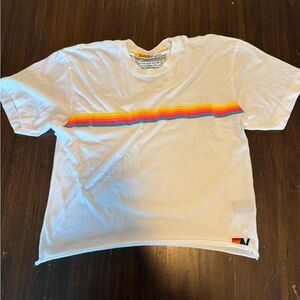 Aviator Nation White and Red Short Sleeve Tee